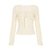 Two-Piece V-Neck Bow Long Sleeve Top,Soft Feminine Look