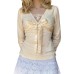 Two-Piece V-Neck Bow Long Sleeve Top,Soft Feminine Look