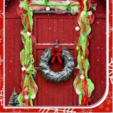 Lace Vine 274CM Gold Red Green Ribbon Bead Christmas Decoration Christmas Vine