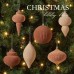 Festive Flocked Christmas Ball Ornament for TreeIrregular Shape Burgundy and Dark Green Christmas Decoration