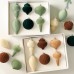 Festive Flocked Christmas Ball Ornament for TreeIrregular Shape Burgundy and Dark Green Christmas Decoration