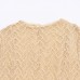 Round neck long sleeved waist cinching solid color big swing dress for women