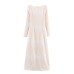 Swinging collar long sleeved slim fit long skirt dress for women