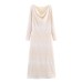 Swinging collar long sleeved slim fit long skirt dress for women