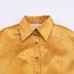 Collar short sleeved single breasted shirt solid color dress for women