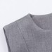 Round neck sleeveless bow with gray dress for women