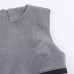 Round neck sleeveless bow with gray dress for women