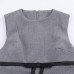 Round neck sleeveless bow with gray dress for women