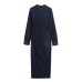V-neck long sleeved single breasted denim dress for women