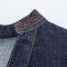 V-neck long sleeved single breasted denim dress for women