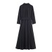 Collar long sleeved single breasted shirt dress for women