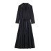 Collar long sleeved single breasted shirt dress for women