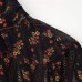 Half high neck flared sleeve printed short skirt dress for women