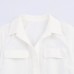 Collar short sleeved single breasted shirt solid color dress for women