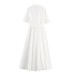 Collar short sleeved single breasted shirt solid color dress for women