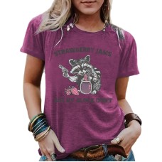 Short sleeved female raccoon slogan
