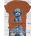 Printed short sleeved fragments denim dog
