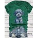 Printed short sleeved fragments denim dog