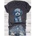 Printed short sleeved fragments denim dog