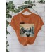 Short sleeved letter print