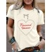 Short sleeved heart-shaped letters