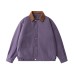 Color-Blocked Lapel Cotton Coat for Men Trendy Vintage Workwear Jacket