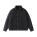 Color-Blocked Lapel Cotton Coat for Men Trendy Vintage Workwear Jacket