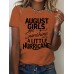 Printed short sleeved letter print