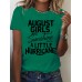 Printed short sleeved letter print