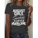 Printed short sleeved letter print