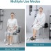 Four-in-One Toilet Chair with Safety Handle, Height-Adjustable Backrest, Commode Chair, Shower Bath Chair