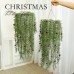 Faux Green Plant Hanging Vine Basket, Christmas Decoration Hanging Ornament