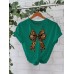 Short sleeved leopard print bow