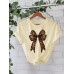 Short sleeved leopard print bow