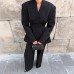 Style Commuter Black Suit Set for Women Office Slim Fit Blazer and Trousers Two-Piece Set