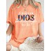 Pattern DIOS round neck short sleeved shirt
