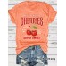 Short sleeved women's T-shirt Cherry