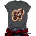 Short sleeved women's t-shirt floral