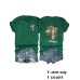 Coconut tree pattern printed round neck short sleeved shirt
