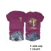 Coconut tree pattern printed round neck short sleeved shirt