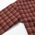 Stand up collar long sleeved plaid versatile short woolen top for women