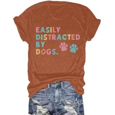 Printed short sleeved pet enthusiast printed round neck Printed short sleeved pet enthusiast printed round neck