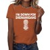 Printed short sleeved pineapple letter print