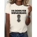 Printed short sleeved pineapple letter print
