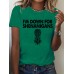 Printed short sleeved pineapple letter print