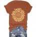 Sunflower pattern short sleeved women
