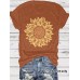 Sunflower pattern short sleeved women