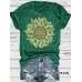 Sunflower pattern short sleeved women