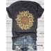 Sunflower pattern short sleeved women