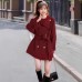 Chic Knit Coat with Scarf Collar, Thickened Belted Robe Style Woolen Outerwear
